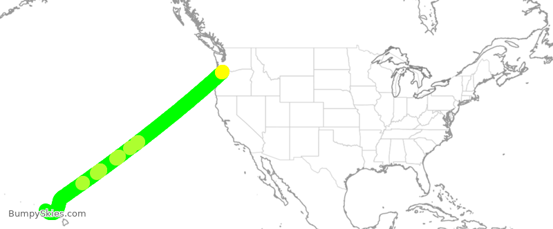 Turbulence forecast map for ASA723, PDX to LIH