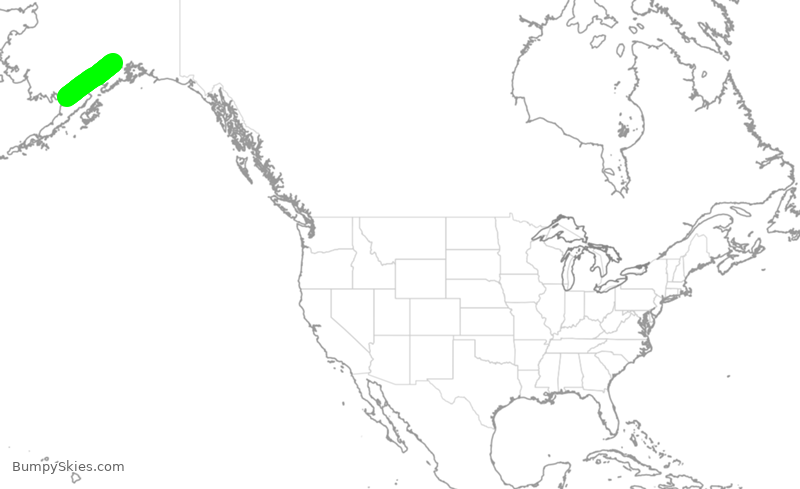 Turbulence forecast map for ASA747, ANC to AKN