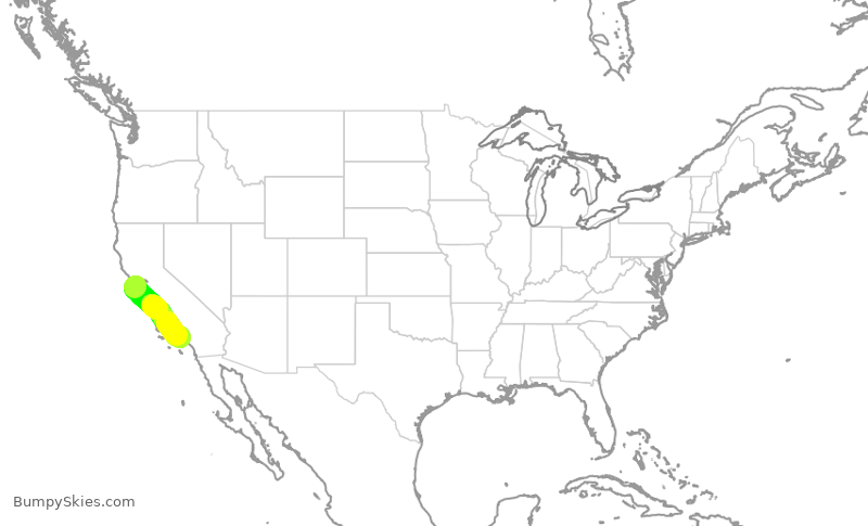 Turbulence forecast map for ASA753, SFO to LAX