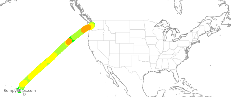 Turbulence forecast map for ASA766, HNL to SEA