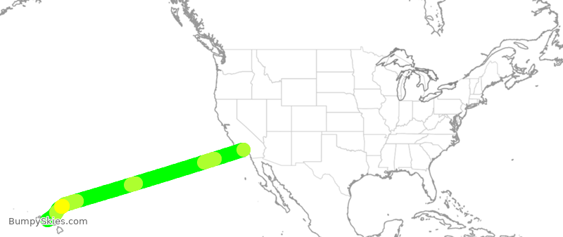 Turbulence forecast map for ASA801, LAX to HNL
