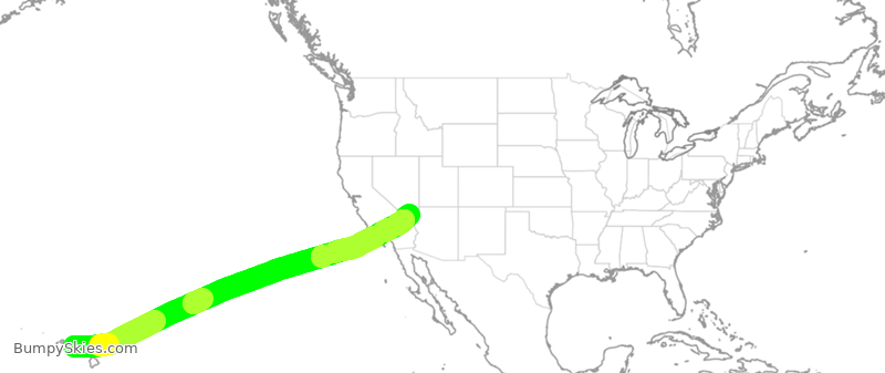 Turbulence forecast map for ASA806, HNL to LAS