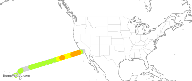 Turbulence forecast map for ASA809, LAX to HNL