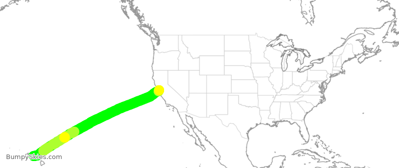 Turbulence forecast map for ASA812, HNL to SFO