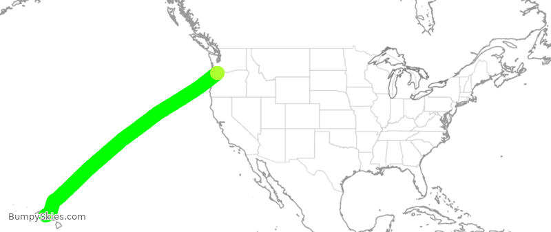 Turbulence forecast map for ASA813, PDX to HNL