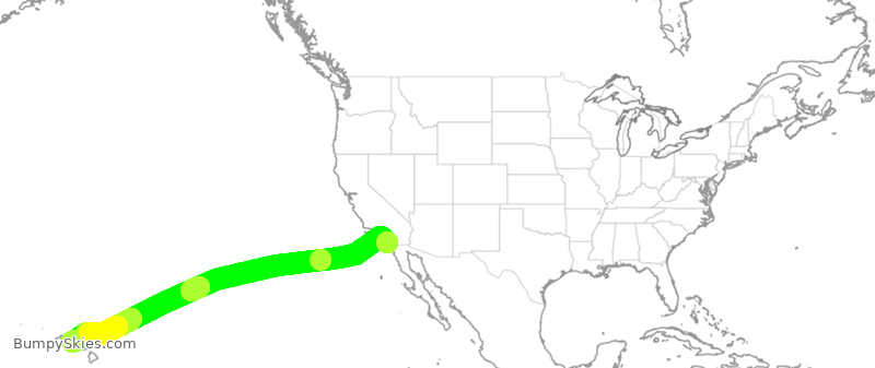 Turbulence forecast map for ASA815, SAN to HNL