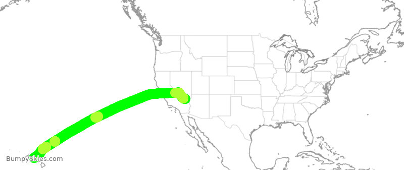 Turbulence forecast map for ASA817, LAS to HNL