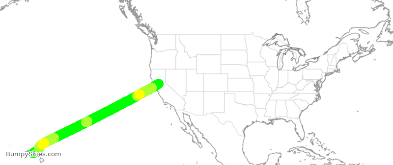 Turbulence forecast map for ASA819, SMF to HNL