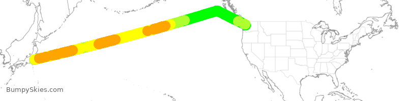 Turbulence forecast map for ASA824, JAA to SEA