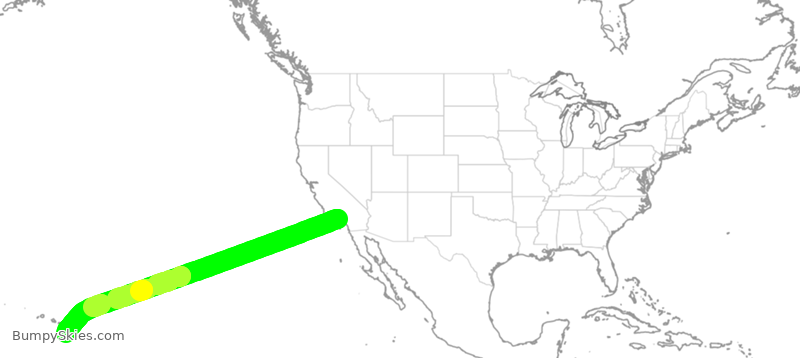 Turbulence forecast map for ASA825, LAX to KOA