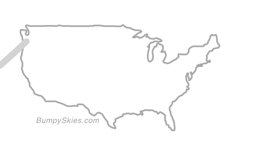 Map of continental US with illustrated flight path and turbulence forecast (described in text below)