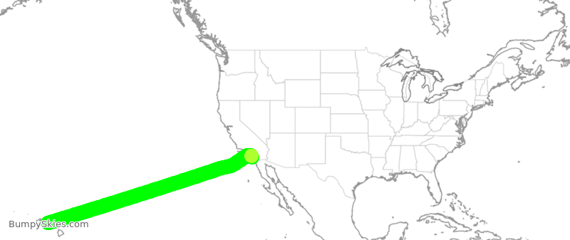 Turbulence forecast map for ASA827, HNL to SAN