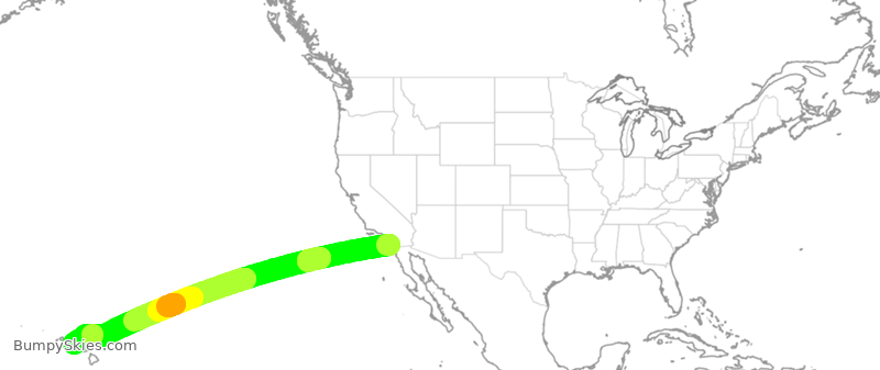 Turbulence forecast map for ASA828, SAN to HNL