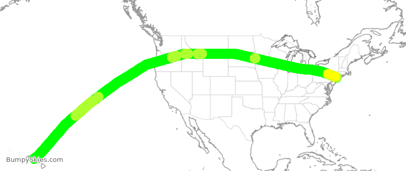 Turbulence forecast map for ASA830, HNL to JFK