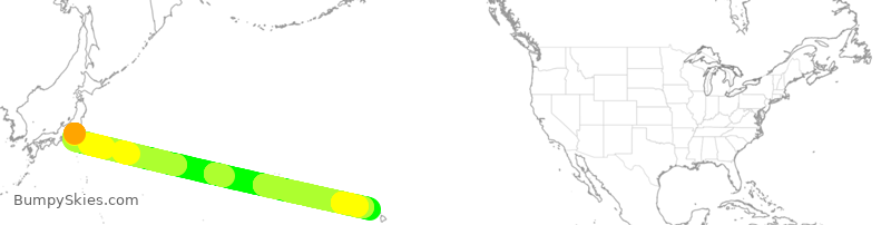 Turbulence forecast map for ASA832, JTT to HNL