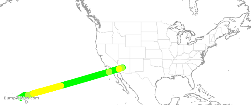 Turbulence forecast map for ASA835, PHX to HNL