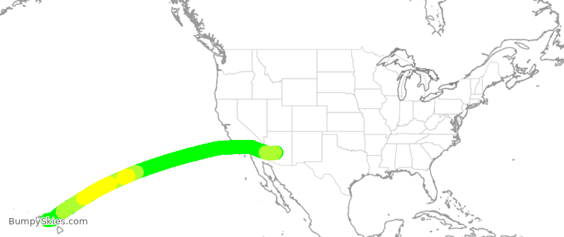 Turbulence forecast map for ASA836, HNL to PHX