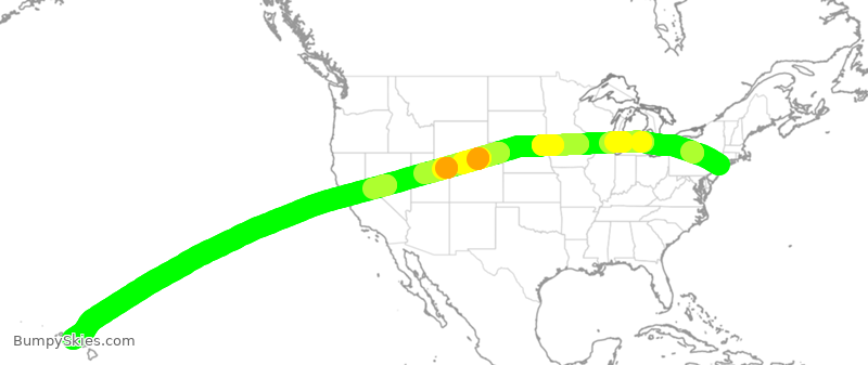Turbulence forecast map for ASA837, JFK to HNL