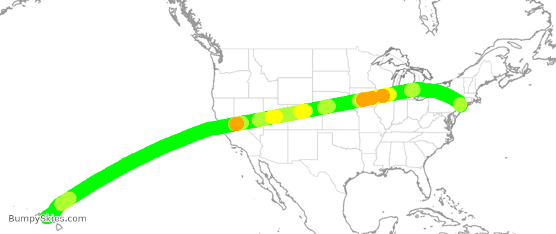 Turbulence forecast map for ASA838, JFK to HNL