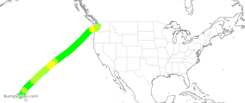 Turbulence forecast map for ASA839, HNL to SEA