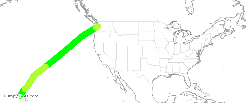 Turbulence forecast map for ASA840, SEA to HNL