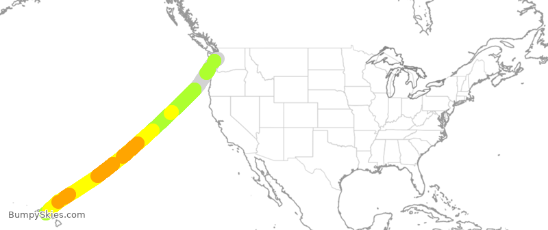 Turbulence forecast map for ASA841, SEA to HNL