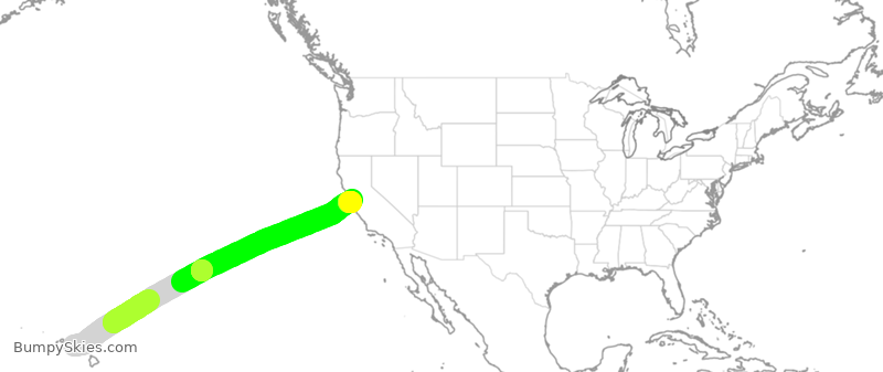 Turbulence forecast map for ASA842, HNL to SFO