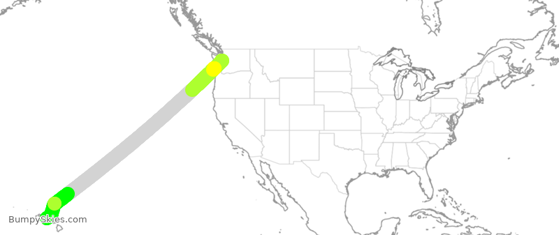 Turbulence forecast map for ASA843, SEA to HNL
