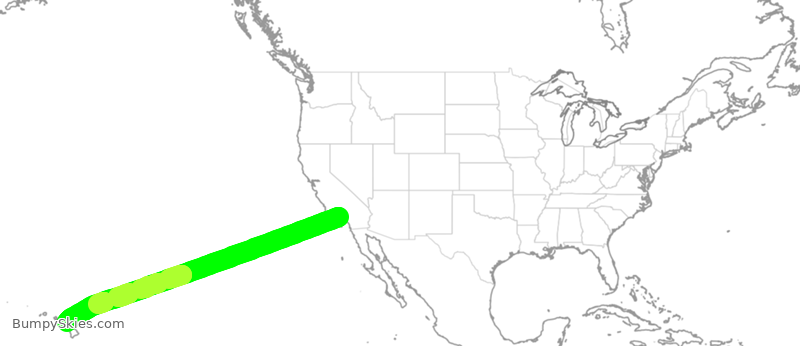 Turbulence forecast map for ASA844, LAX to OGG