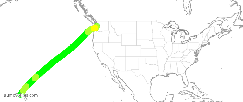 Turbulence forecast map for ASA844, HNL to SEA