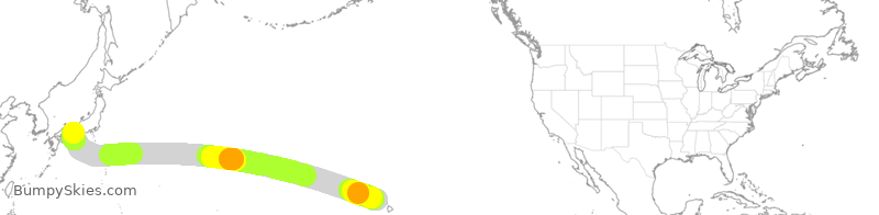 Turbulence forecast map for ASA845, HNL to KIX