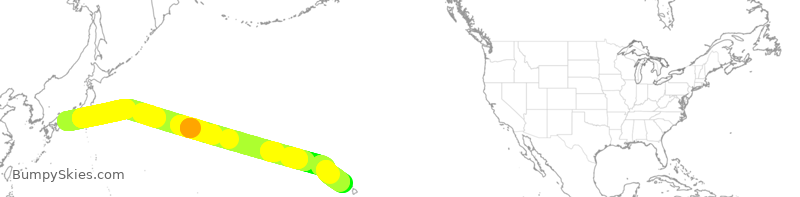 Turbulence forecast map for ASA850, JBB to HNL