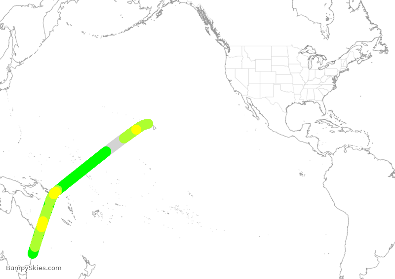 Turbulence forecast map for ASA851, HNL to SSY