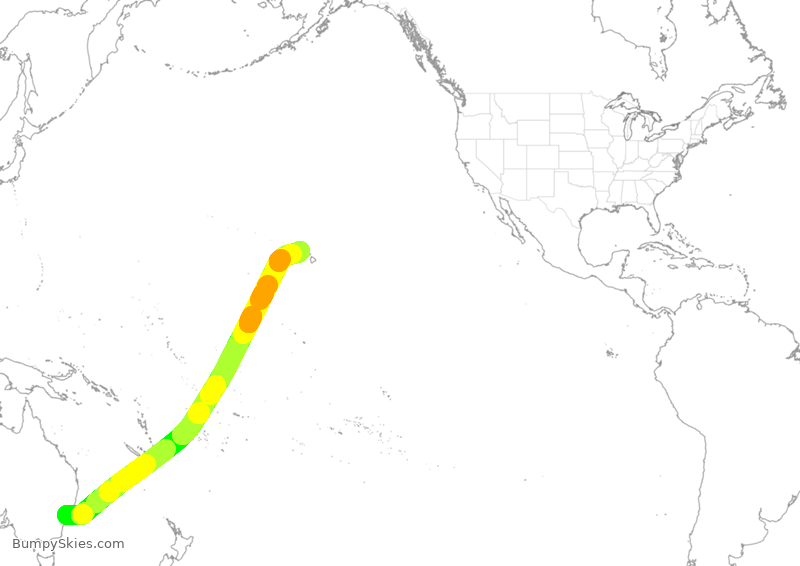 Turbulence forecast map for ASA852, SSY to HNL