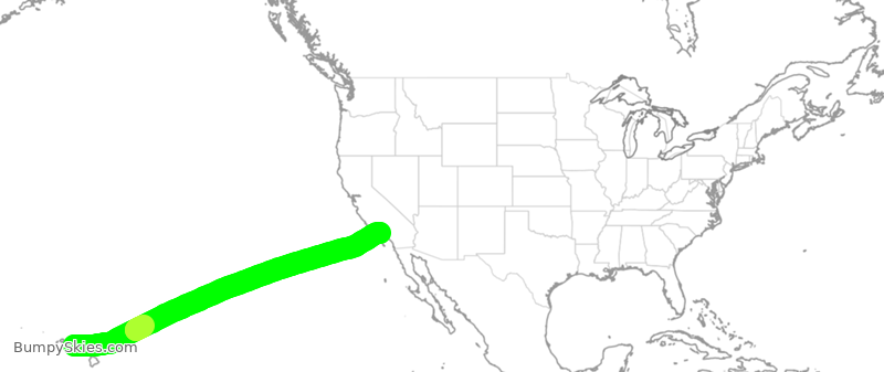 Turbulence forecast map for ASA853, HNL to LAX