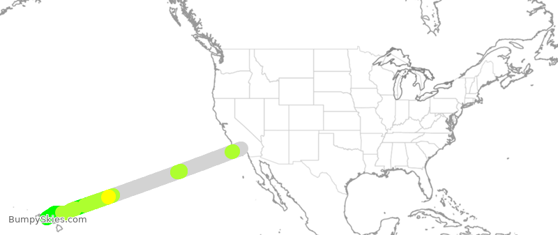 Turbulence forecast map for ASA854, LAX to HNL