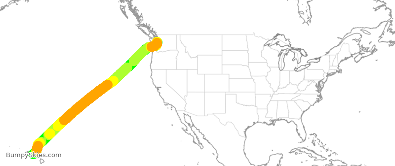 Turbulence forecast map for ASA854, HNL to SEA