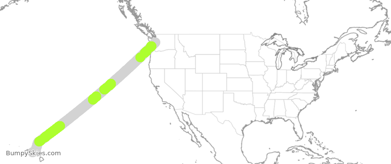 Turbulence forecast map for ASA855, SEA to HNL