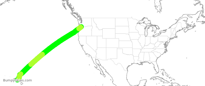 Turbulence forecast map for ASA860, HNL to PDX
