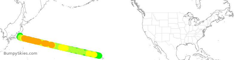 Turbulence forecast map for ASA864, HND to HNL
