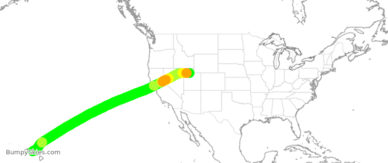 Turbulence forecast map for ASA867, SLC to HNL