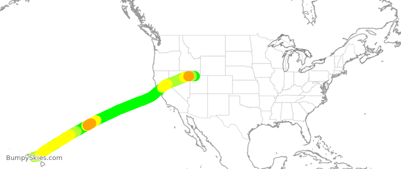 Turbulence forecast map for ASA868, HNL to SLC