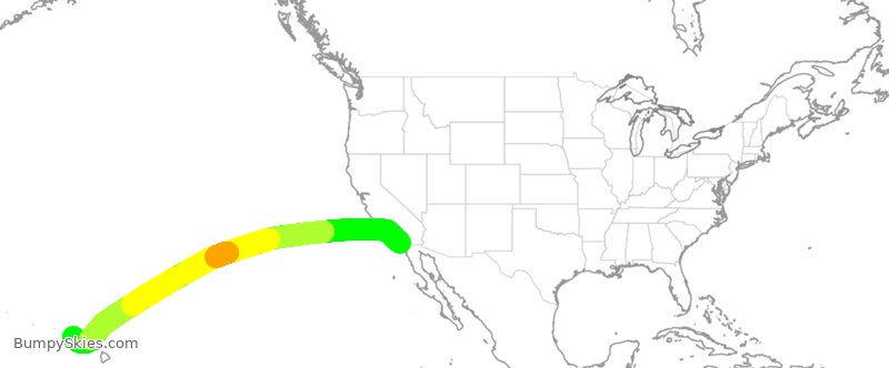 Turbulence forecast map for ASA871, SAN to LIH