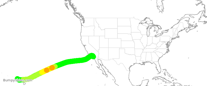 Turbulence forecast map for ASA872, LIH to SAN