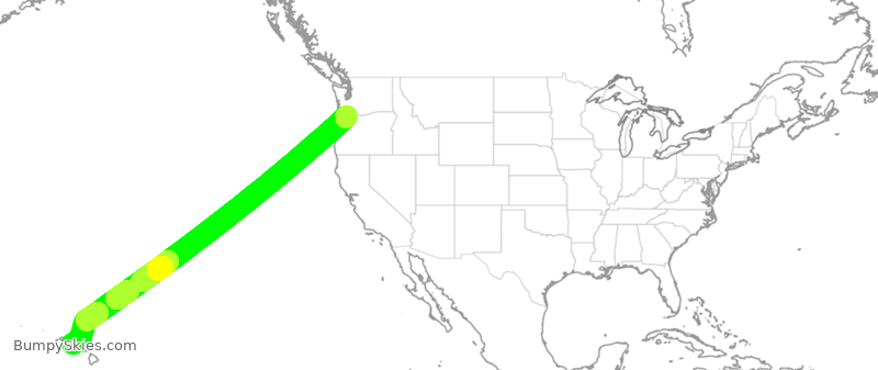Turbulence forecast map for ASA879, PDX to HNL
