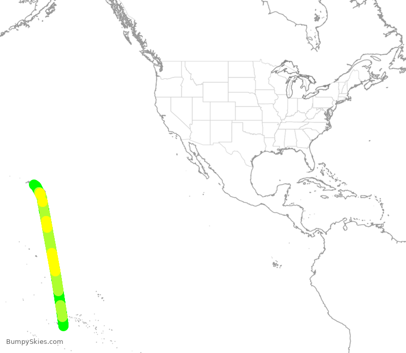 Turbulence forecast map for ASA881, HNL to PPT