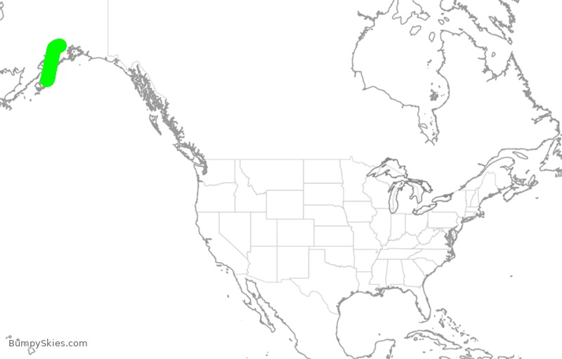 Turbulence forecast map for ASA88, ADQ to ANC