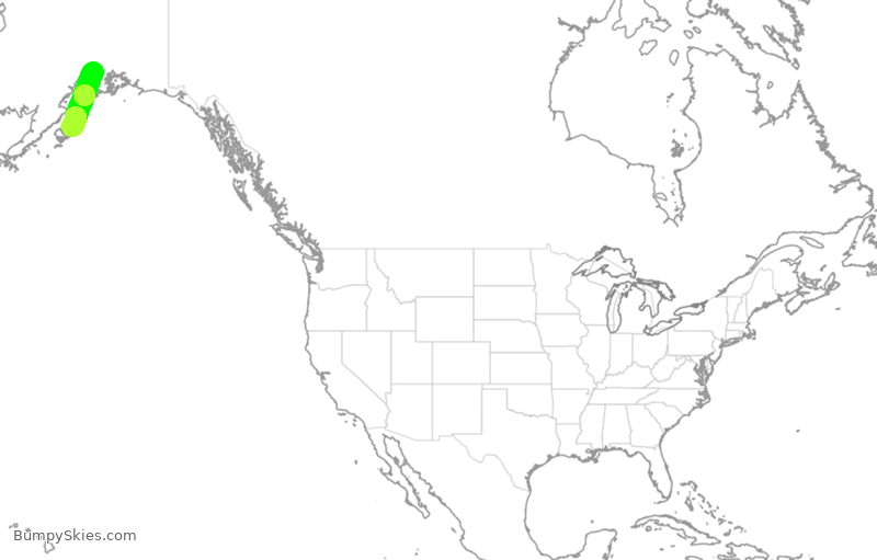 Turbulence forecast map for ASA89, ANC to ADQ