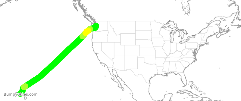 Turbulence forecast map for ASA900, HNL to SEA