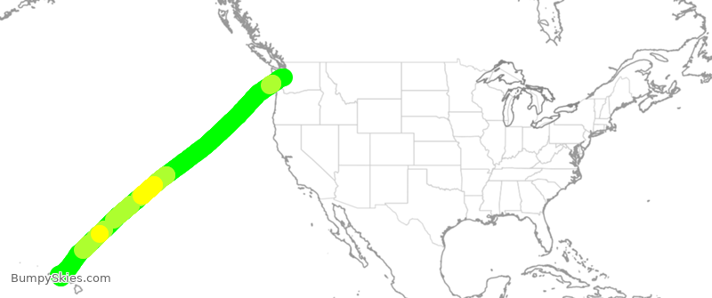 Turbulence forecast map for ASA901, SEA to HNL